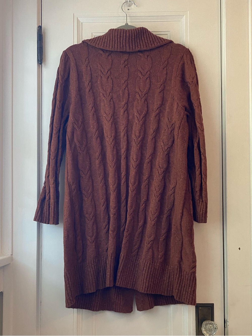 J Jill cotton blend pumpkin rust orange cardigan sweater duster L petite - Picture 5 of 5